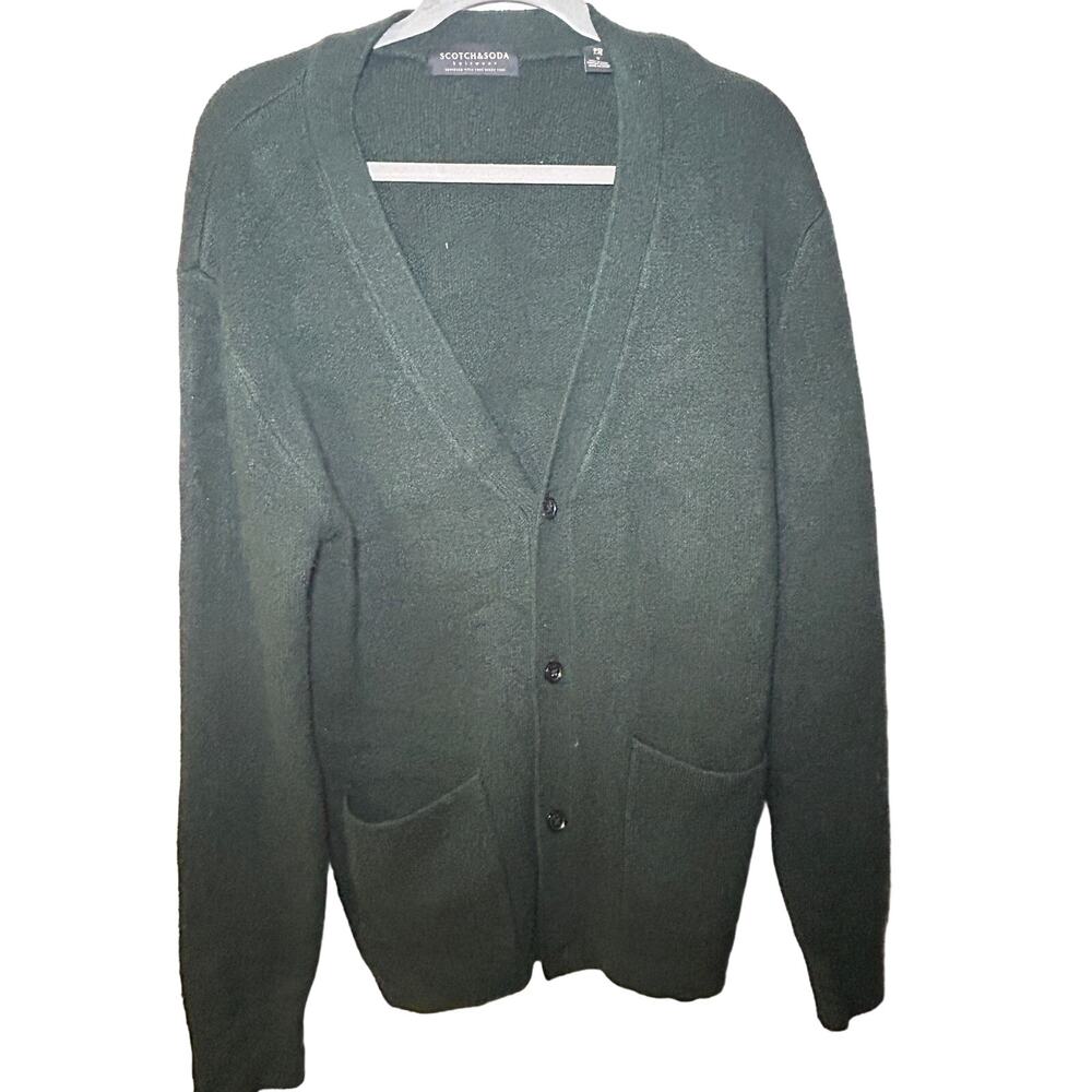 Scotch &‎ Soda Mens Relaxed Soft Knit Cardigan Sweater Size Small Dark Green - Picture 3 of 12
